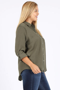 Effortlessly Romantic Koshibo Roll Up Sleeve Top