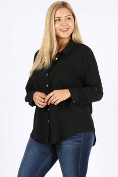 Effortlessly Romantic Koshibo Roll Up Sleeve Top