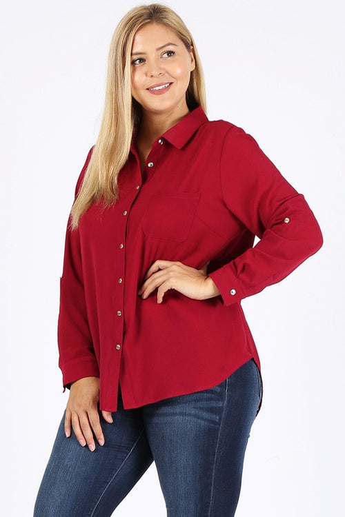 Effortlessly Romantic Koshibo Roll Up Sleeve Top