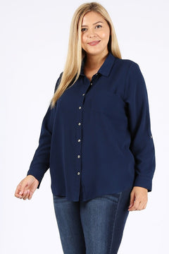 Effortlessly Romantic Koshibo Roll Up Sleeve Top