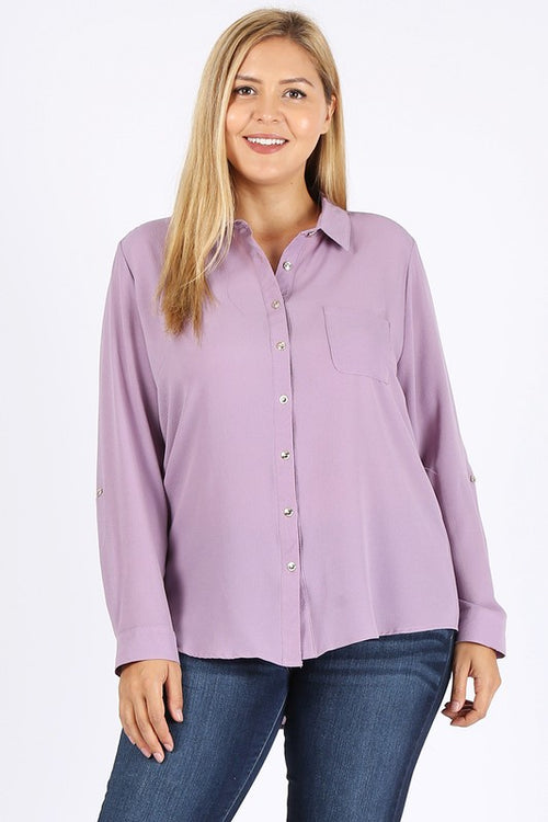 Effortlessly Romantic Koshibo Roll Up Sleeve Top