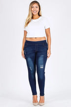 Embrace Love Blue Denim Jeggings: Romantic Elegance