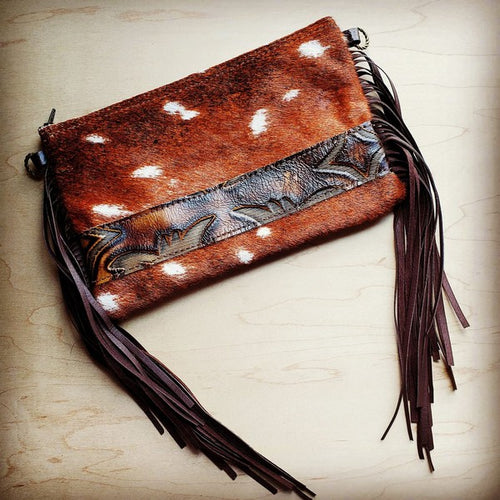 Luxury Axis Deer Printed Leather Clutch: Majesty.