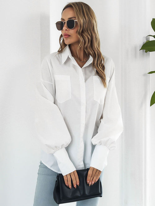 Elegant Lantern Sleeve Shirt - Luxurious Chic!