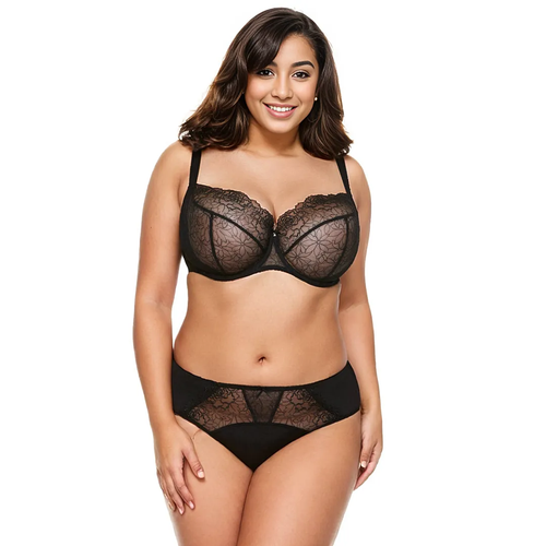 Gorteks Pamela Black: Romantic Sheer Lace Panty