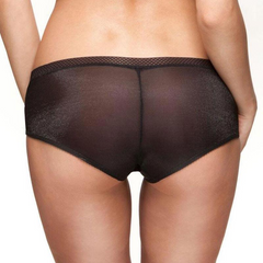 Gossard Glossies Sheer Lace Back Shorts Panty in Black