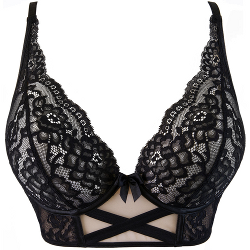 Enchanting Black Beauty Lace Plunge Bra 🌹💖