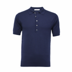 Sophistication Personified: Navy Silk Polo Shirt