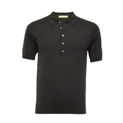 Sophistication Personified: Navy Silk Polo Shirt