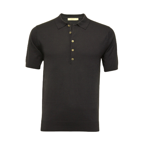 Sophistication Personified: Navy Silk Polo Shirt