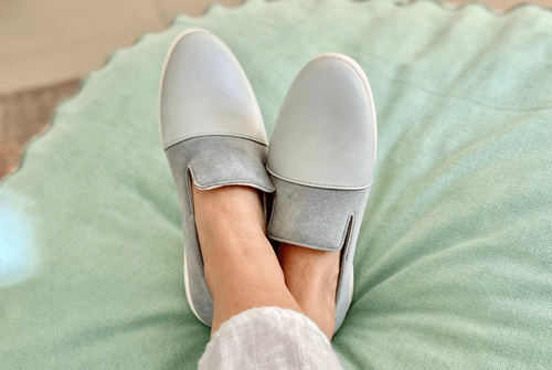 Eco-Chic Grey Stone Loafers: Sustainable Opulence
