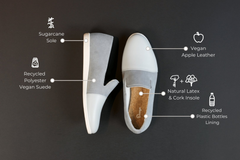 Eco-Chic Grey Stone Loafers: Sustainable Opulence