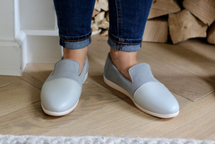 Eco-Chic Grey Stone Loafers: Sustainable Opulence