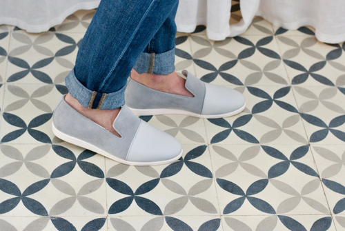 Eco-Chic Grey Stone Loafers: Sustainable Opulence