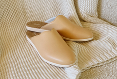 Luxe Golden Honey Comfort Mules: Pure Opulence