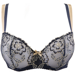 Blue Lagoon Luxe Balconette Bra: Sheer Elegance