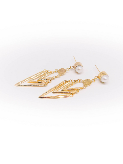 Opulent Pearl Earrings: Divine Elegance, Radiant Strength.