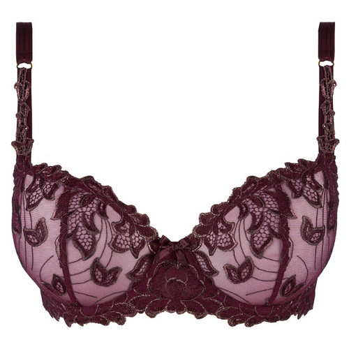 Enchanting Aubergine Elegance Sheer Lace Balconette