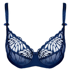 Sara Navy Blue Floral Underwire Elegance Bra