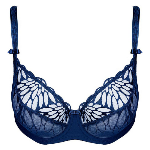 Sara Navy Blue Floral Underwire Elegance Bra