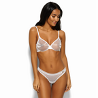 Sheer See Through Thong Panty Gossard Glossies White