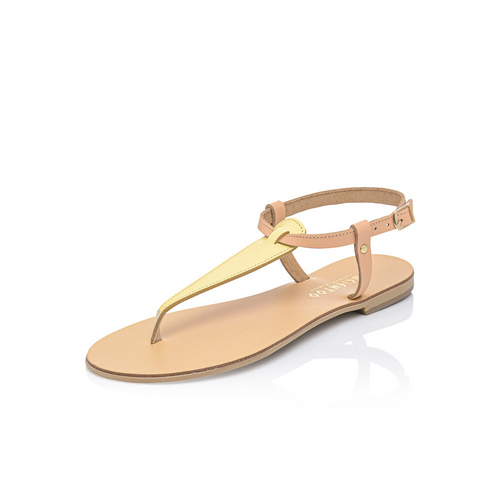 Opulent Leather Toe-Cuff Sandals by Ancientoo