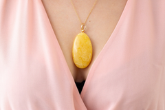 Opulent Gold Plated Butterscotch Amber Pendant