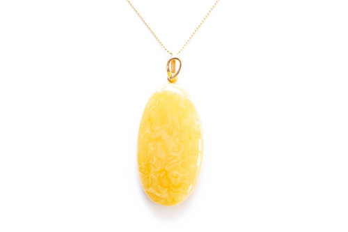 Opulent Gold Plated Butterscotch Amber Pendant