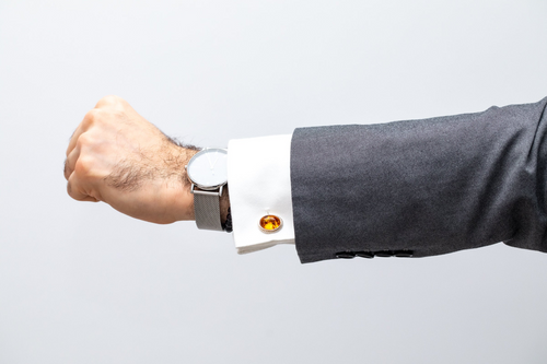 Elegance Defined: Amber & Silver Cufflinks