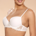 Opulent Ivory Elegance: Enchanting Push-Up Bra