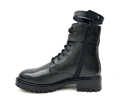 Premium Leather Platform Combat Boots: Ultimate Elegance