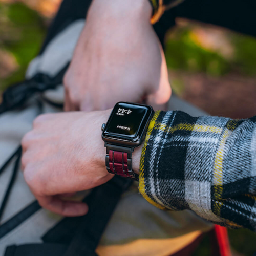 Black/Purpleheart Elegance: Luxury Apple Watch Band