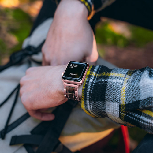 Exquisite Rose Gold Walnut Watch Band