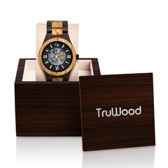 Caliber Dual-Tone Wooden Watch: Ultimate Elegance