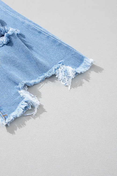 Sky Blue Distressed High Waist Jeans: Stylish!