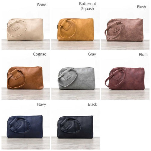 Elegant Vegan Leather O Ring Clutch Purse