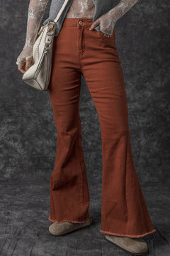 Elegant High Waist Flare Jeans: Retro Chic