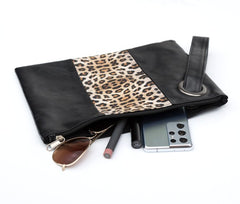 Leopard Dual Tone Oversized Clutch: Chic Elegance