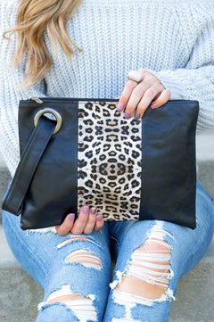 Leopard Dual Tone Oversized Clutch: Chic Elegance