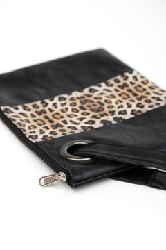 Leopard Dual Tone Oversized Clutch: Chic Elegance