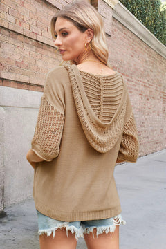 Stay stylish & cosy with Hooded Knit Top!