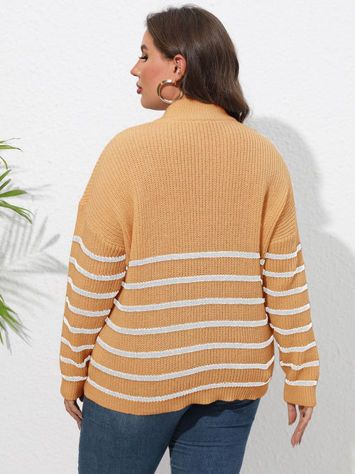 Eternal Elegance: Plus Size Striped Sweater
