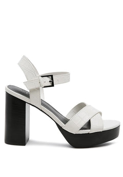 RAG&CO Serpent Elegance Block Heel Sandals