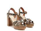 RAG&CO Serpent Elegance Block Heel Sandals