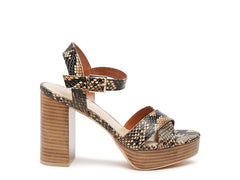 RAG&CO Serpent Elegance Block Heel Sandals