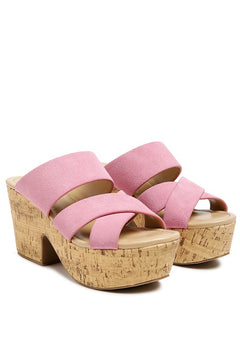 Opulent Elegance: Suede and Wood Sandals