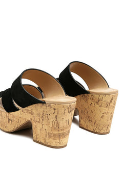 Opulent Elegance: Suede and Wood Sandals