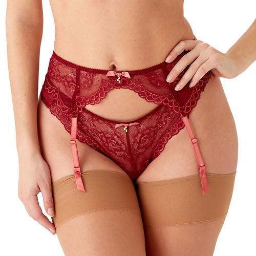 Enchanting Cranberry/Raspberry Sorbet Garter Belt 💖