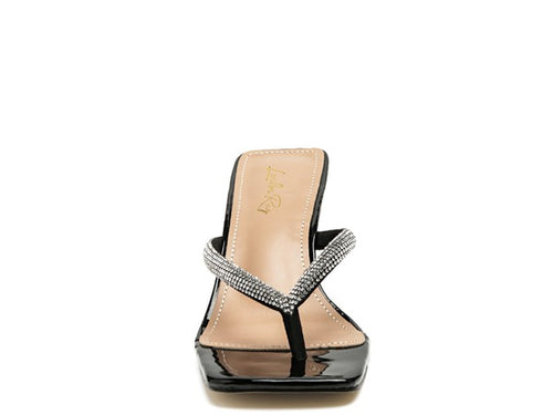 Litchi Crystal Elegance: Opulent Thong Heels