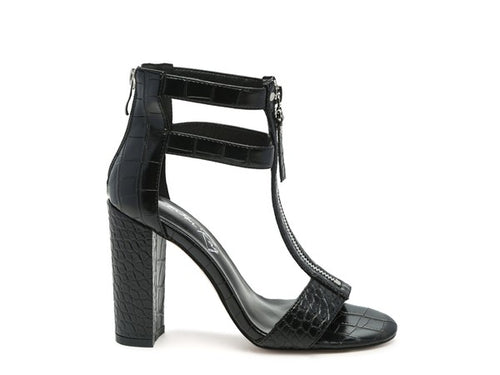 Opulent Elegance: FELICITY Croc Zip-Up Heels